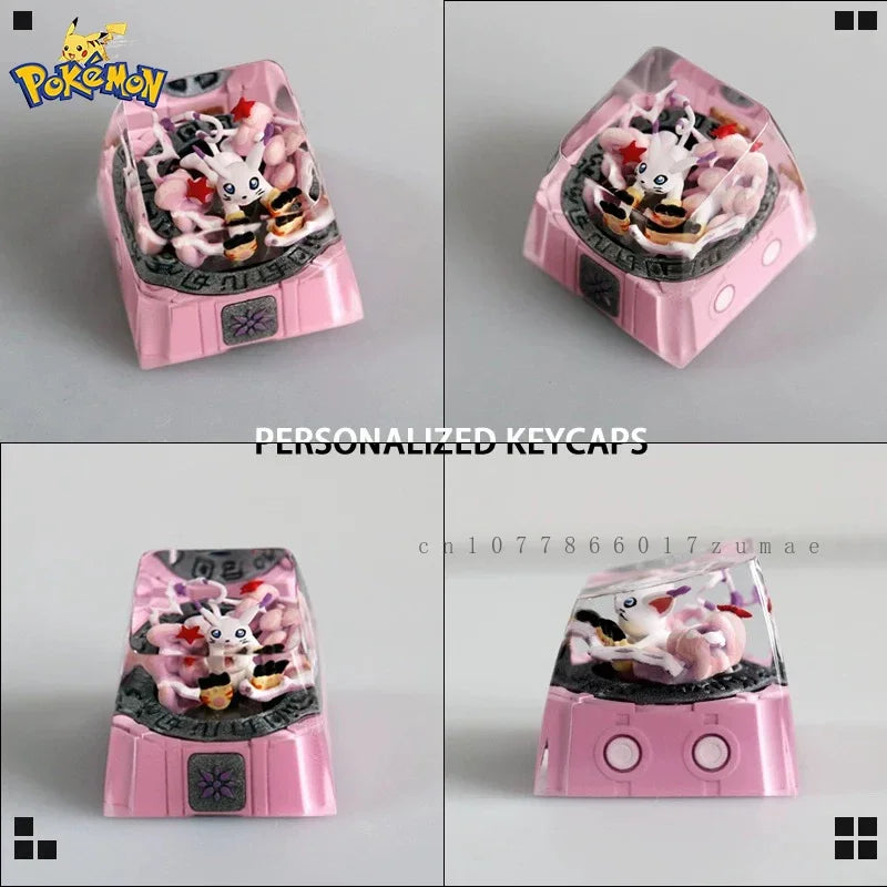 Pokemon Resin Keycaps Digital Monster Agumon Tentomon Palmon Customized Mechanical Keyboard DIY Keycap Cute Keyboard Accessories