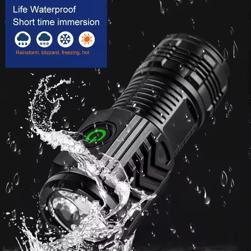 Super Bright MINI LED Flashlight Torch Rechargeable Fishing Lighting Lantern Powerful Outdoors Camping Lamp Child's Flashlight