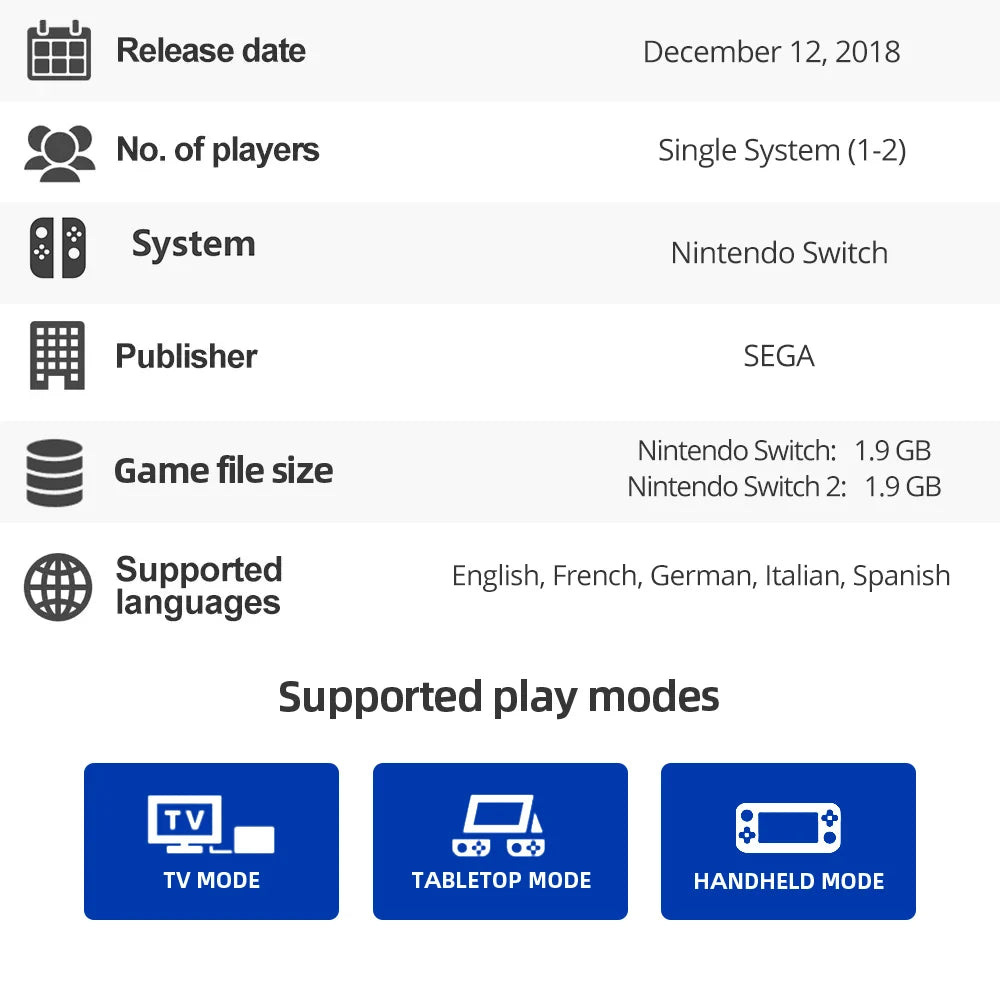 Nintendo Switch Game Deals - SEGA Mega Drive Classics - Games Cartridge Physical Card for Nintendo Switch OLED Lite