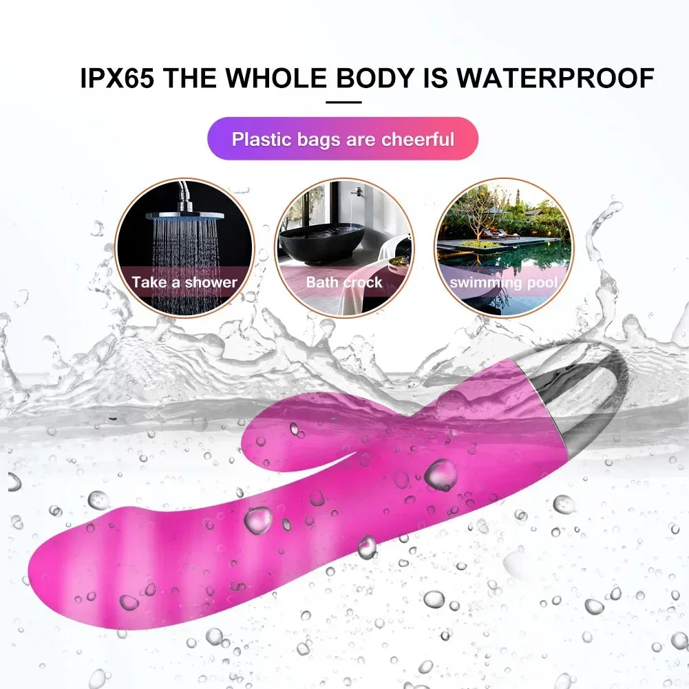 Dual-Headed Multi-Speed G-Spot Vibrator for Women, Body-Safe Silicone Clitoral and Vaginal Stimulator with Ergonomic Design