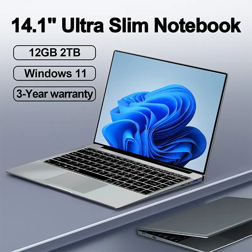 NEW 14.1'' Slim Office Laptop  Windows 11 Intel i7-8650U 12GB RAM 512GB 1TB SSD Intel ATOM X7 1920*1080 Office Study Computer PC