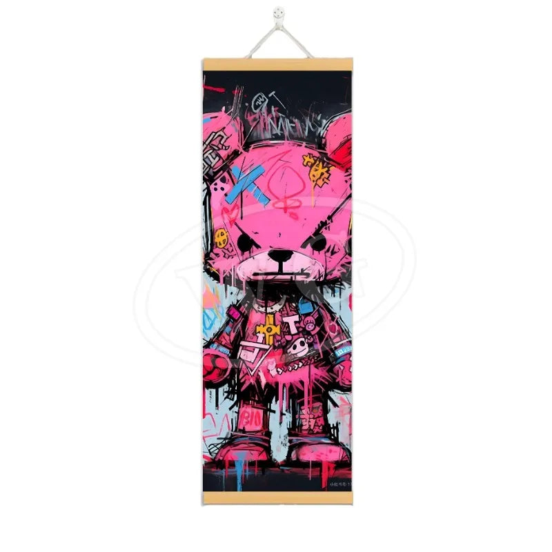Pok é mon Japanese Anime Poster Modern Room Decoration Scroll Canvas Wall Pikachu Surrounding Decoration