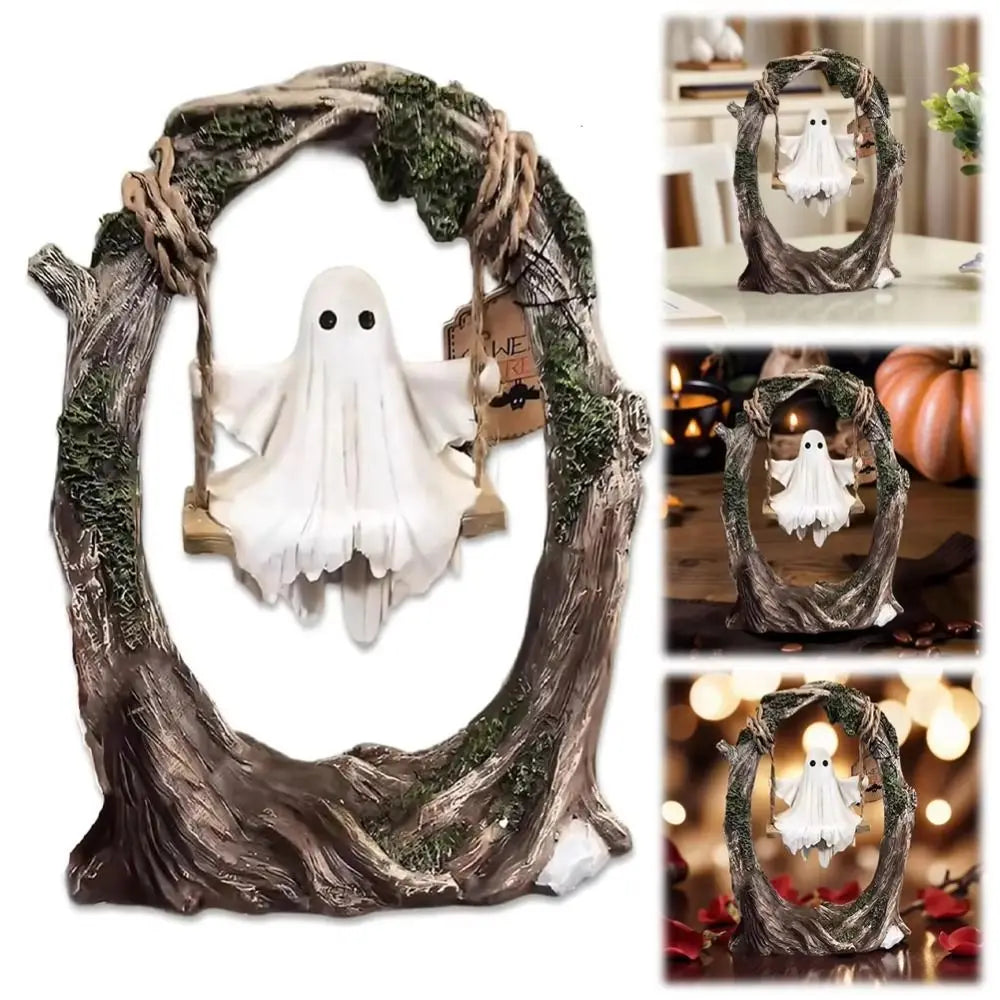 Halloween Themed Halloween Swing Ghost Ornament Handicraft Model Spooky Ghosts Decor Statue Collectible