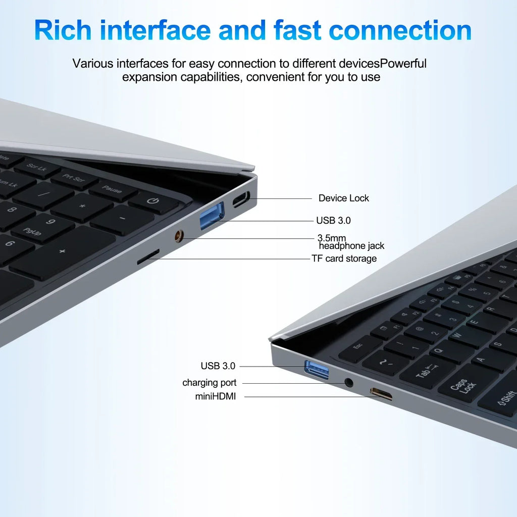 Intel Core i7-6500Y Laptop Gamer Office Study Computer PC 1080P Display Windows 11 Notebook 15.6" Portable 32GB RAM 2TB SSD