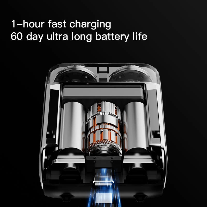 Electric Smart Shaver Household Car Shaver Digital Display Mini Dual Blade Rechargeable Shaver Powerful Men's Gift Shaver