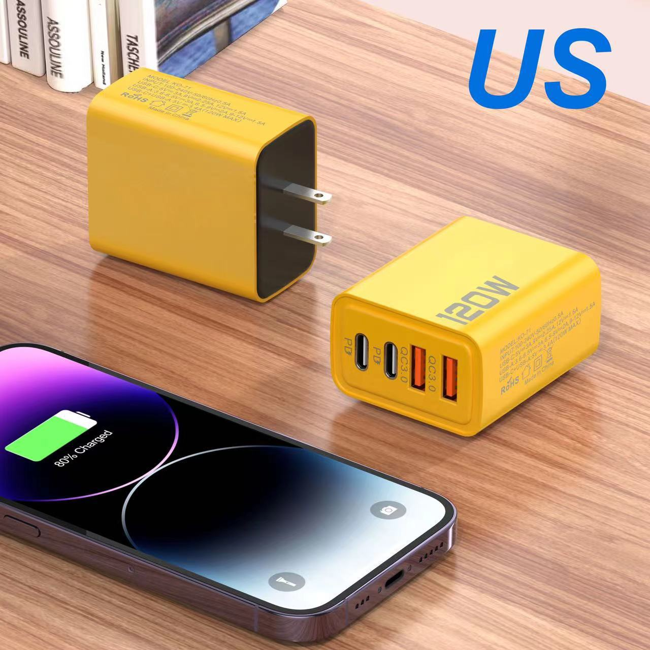 Väggladdare med dubbel USB-C & USB – PD snabbladdning