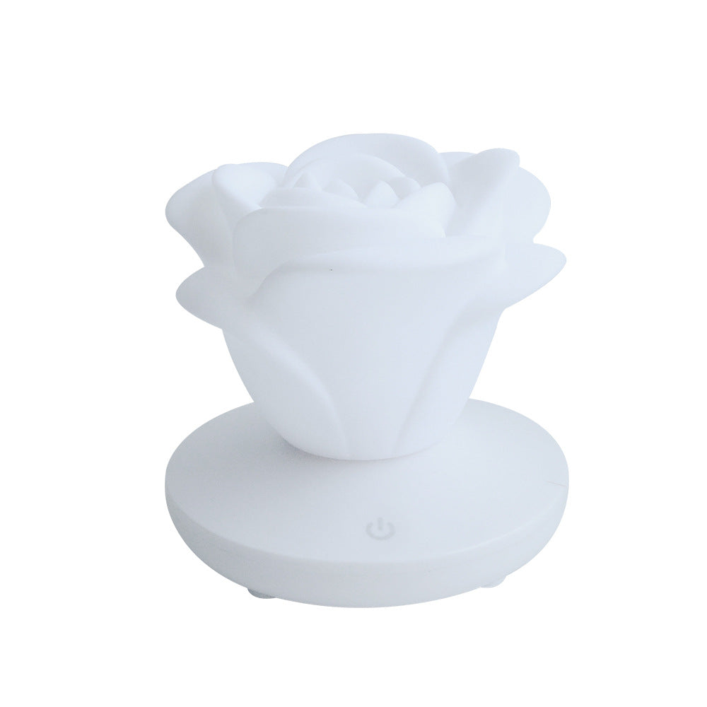 Ros-nattlampa med touch och USB – dimbar LED