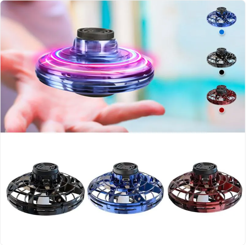Mini UFO-spinner drone med LED – fingertoppsgyro