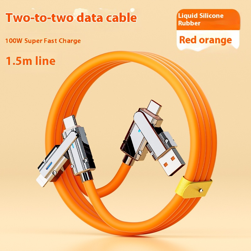 4-i-1 snabbladdningskabel – USB-C, Lightning & micro-USB
