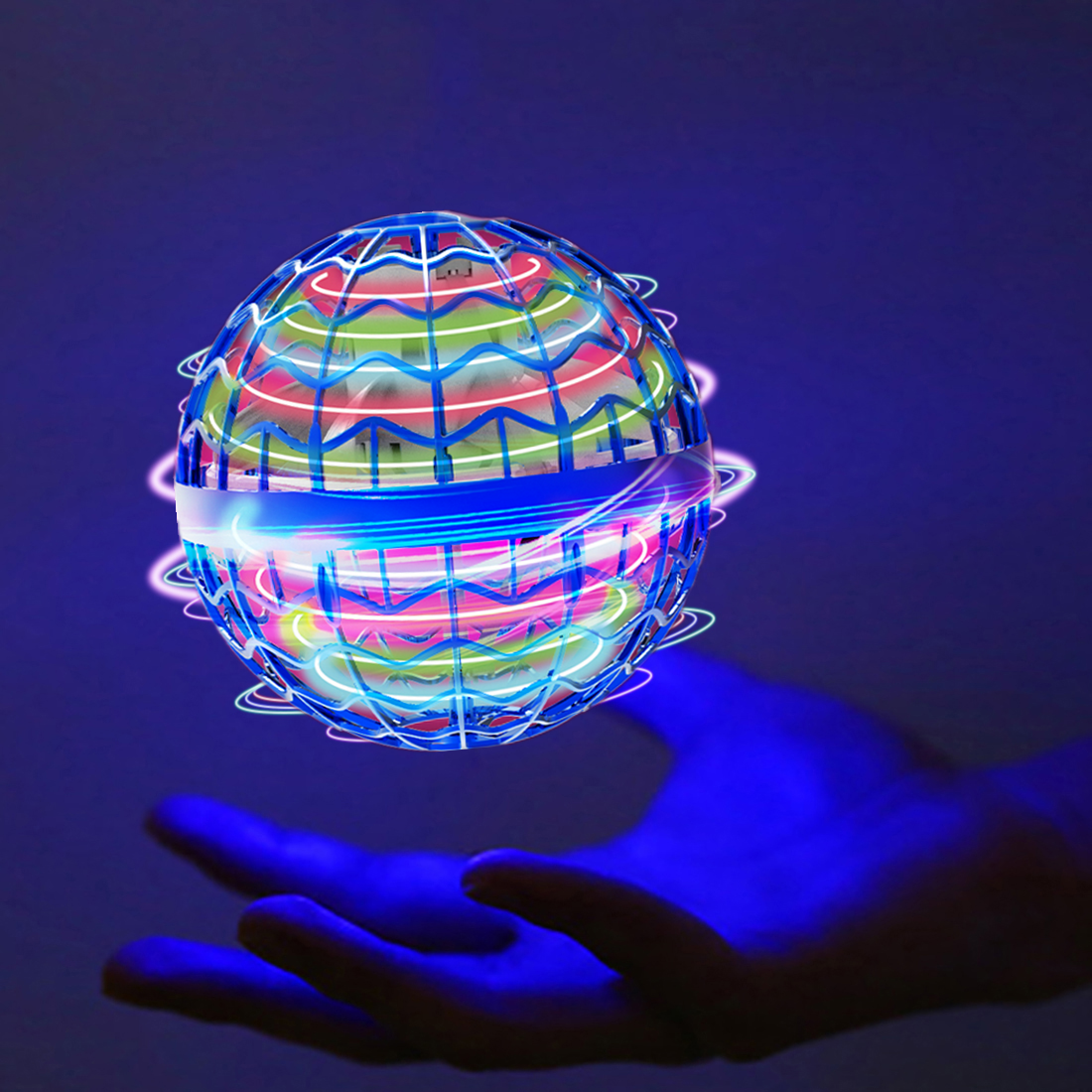 Flygande boll med LED – smart hoverball