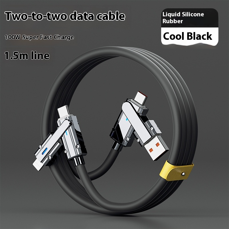 4-i-1 snabbladdningskabel – USB-C, Lightning & micro-USB