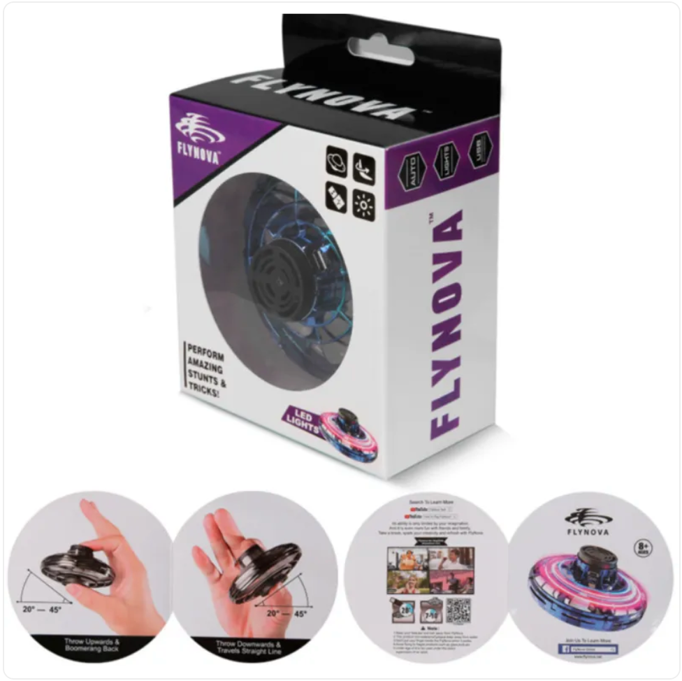 Mini UFO-spinner drone med LED – fingertoppsgyro