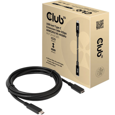 Club 3D USB-C Förlängningskabel 2m – 5 Gbps & 60W