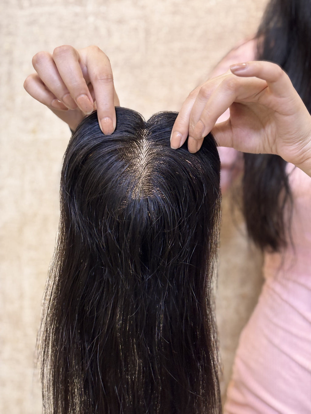 Hair Topper for PCOS Hair Loss | Silk Base | Natural Black | Straight | Remy Hair India